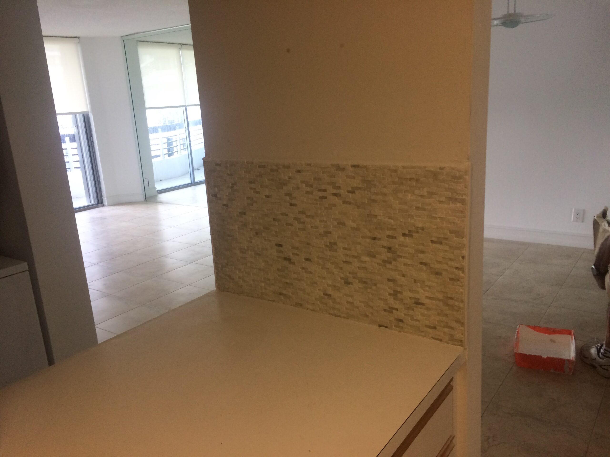 minor back splash tile work